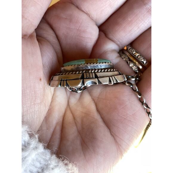 Navajo Sterling Turquoise Necklace by Begay - Picture 7 of 11